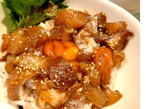 火を使わずメイン料理!海鮮ユッケ丼